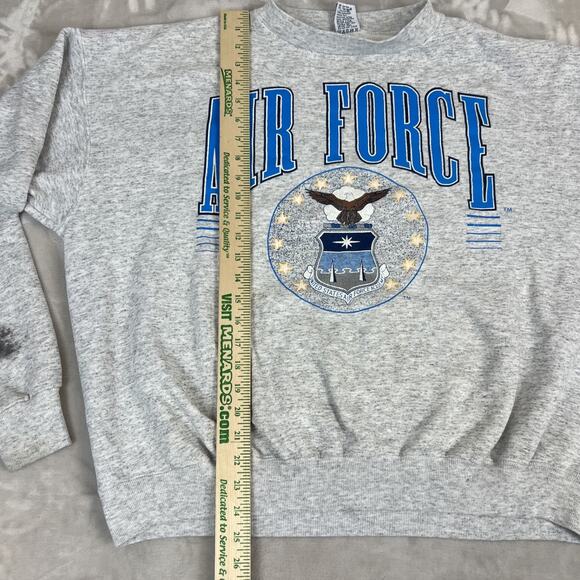 VTG US Air Force Academy Sweater Adult XL Grey USAF Military 90s Thrashed Grunge - Picture 7 of 11